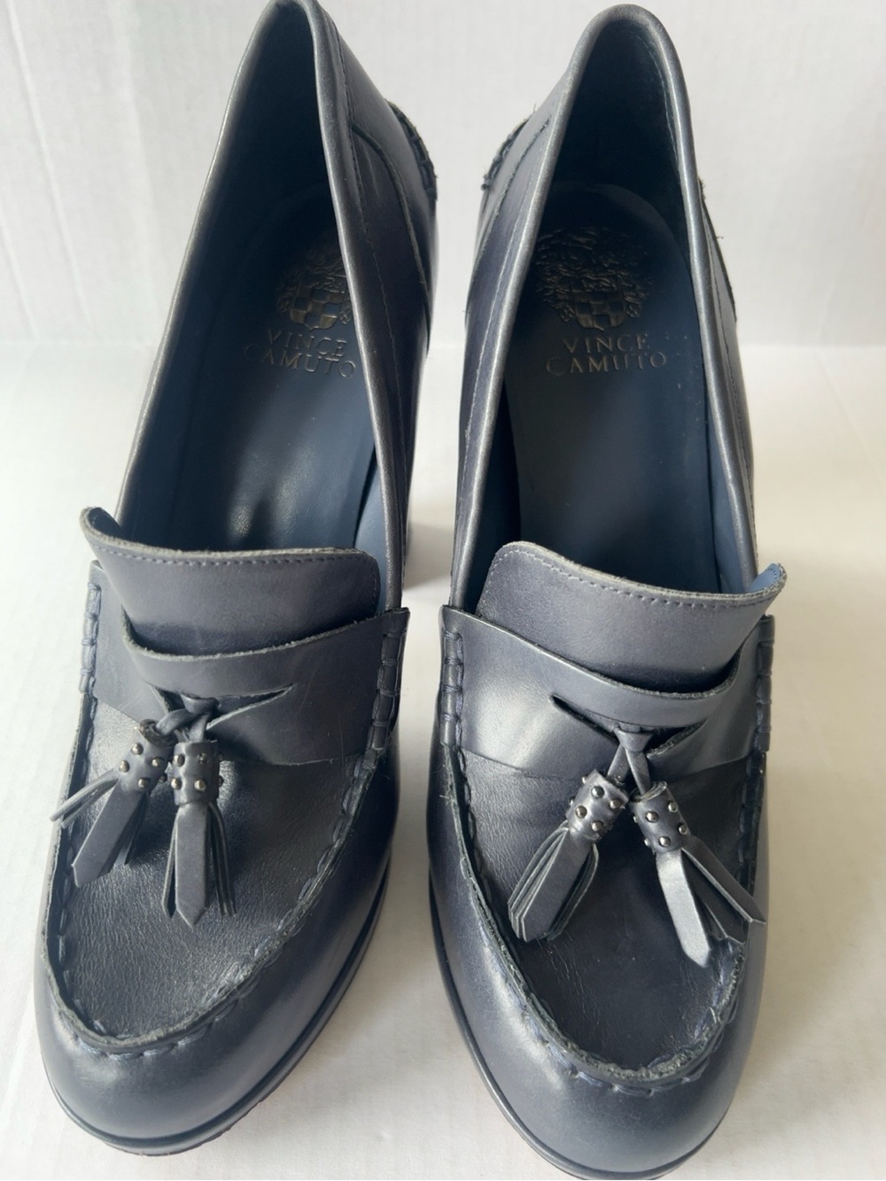 Vince Camuto Women’s Black Leather Tassel Loafers - Picture 2 of 10